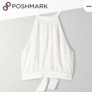 Aritzia Wilfred New Cadence Blouse Cropped Open Tie Back Halte